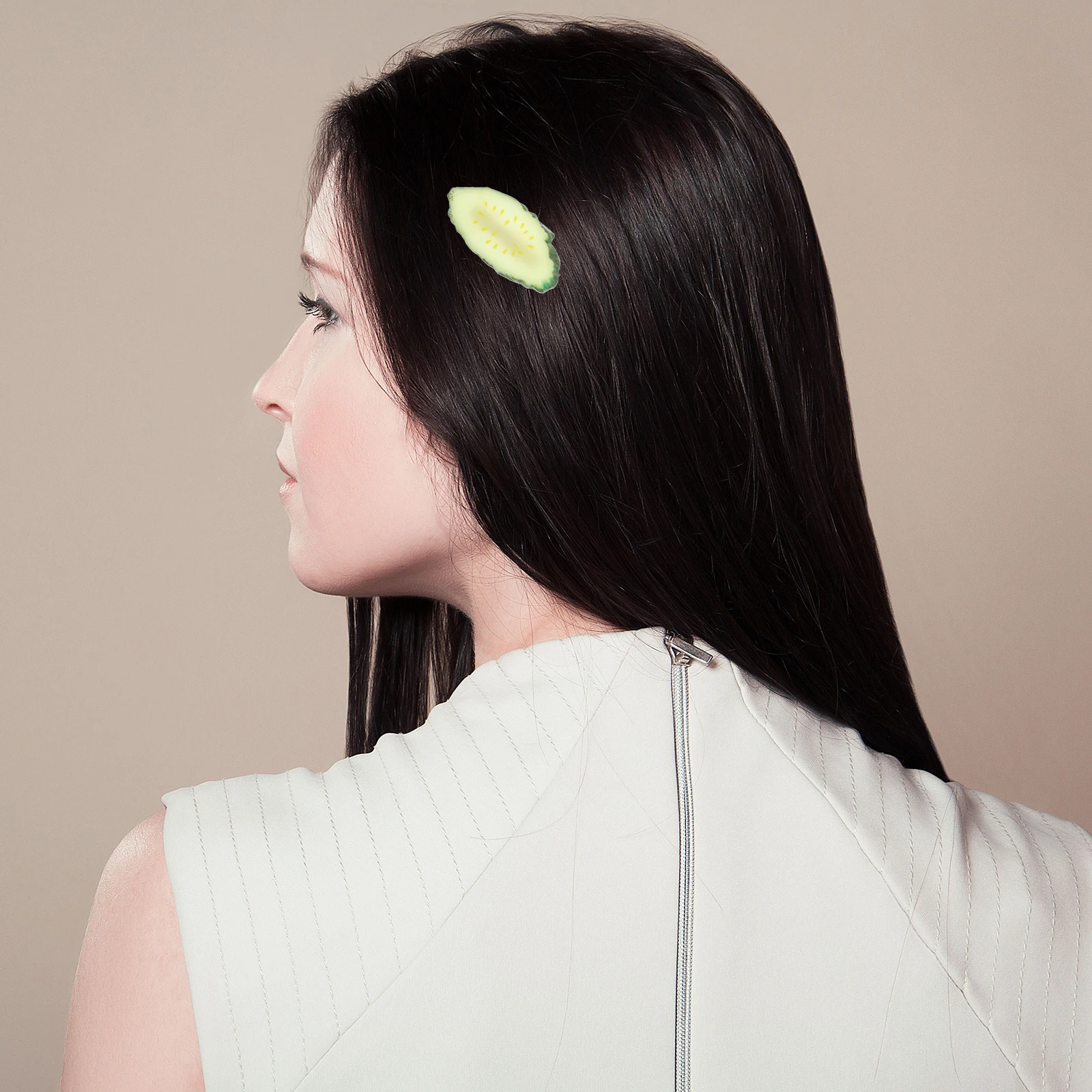 

Cucumber Slices Hair Clip 30x64mm Green Pepper Pin Resin Food Styling Student Funny Vegetable Lightweight Portable Safe Material