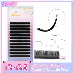 AGUUD elipse plana False Eyelash Extension natural macio Split-tips flat lash extension elipse individual Faux Mink Flat Lashes