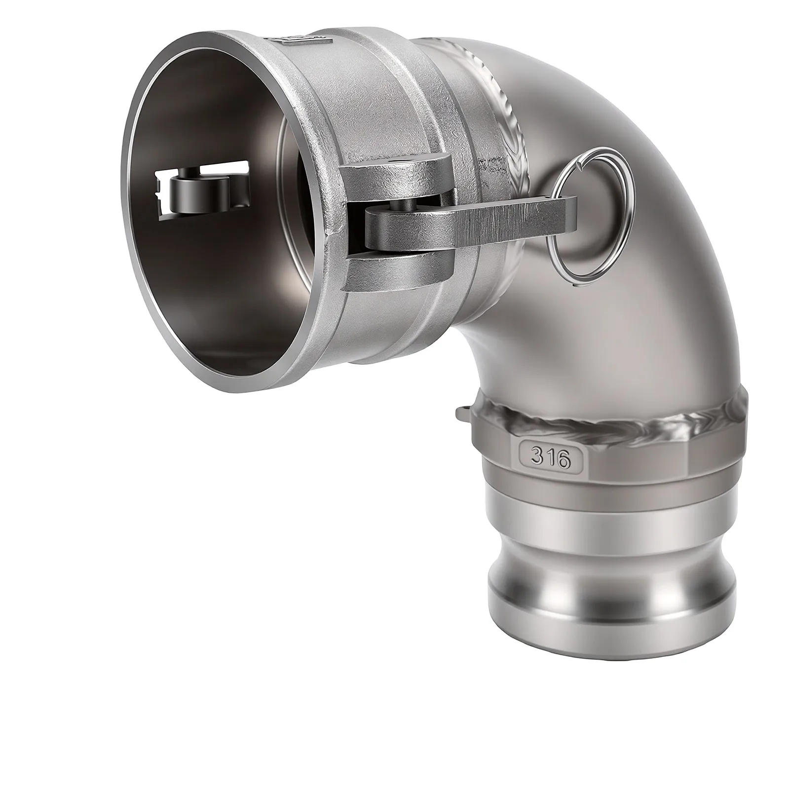 Type DA Hose Fitting 90 Degree Elbow Camlock Hose Adapter Coupling 2 Inch Female and 2 Inch Male Thread Camlock