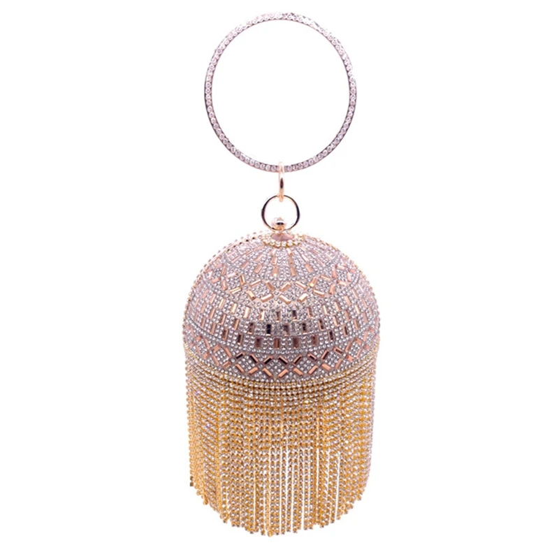 

Hot Kf-Rhinestone Acrylic Bag Party Bag Round Cosmetic Bag