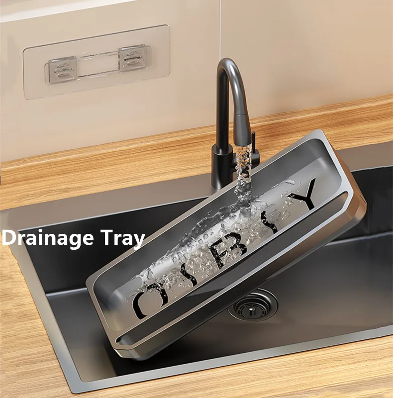 New Kitchen Sink Rack Household Wall-Mounted Rag Sponge Cleaning Brush Drain Rack forniture da cucina Organizer per articoli vari