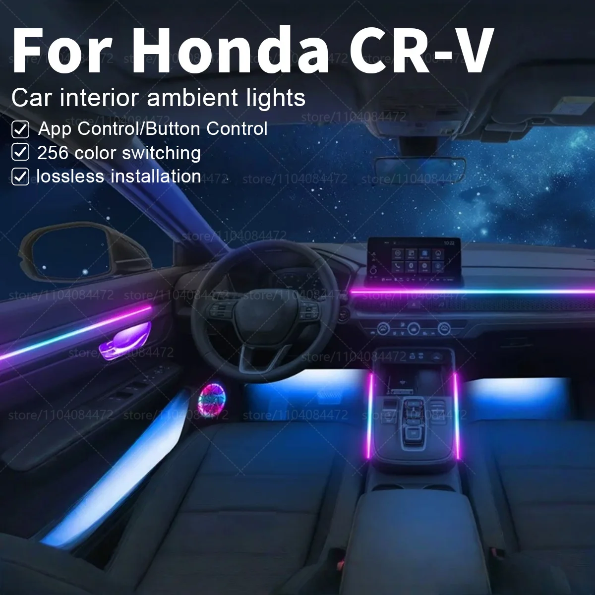 

Для Honda CR-V RM1 22in1 RGB салон автомобиля акриловые автомобильные окружающие освещение RGB скрытая акриловая полоса украшения атмосфера аксессуары