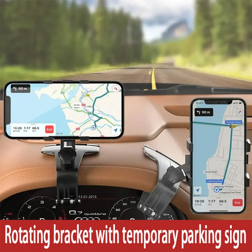 Car Phone Holder Mount for Dashboard, 1200° Rotating Cell Phone Holder for Car, Universal Big Clamp Car Phone Mount Compatible W