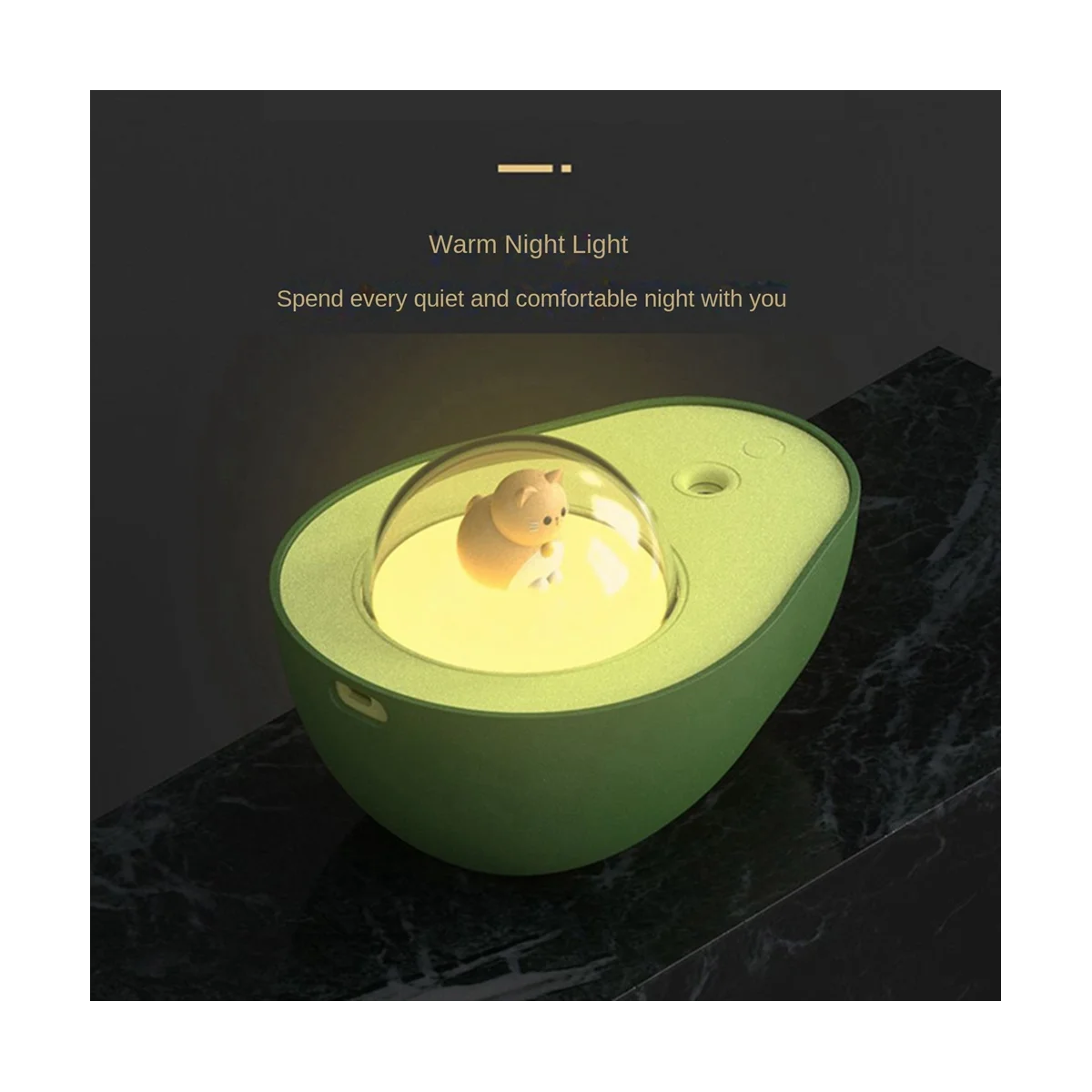 210ml 아보카도 공기 정화 가습기 충전식 아로마 테라피 에센셜 오일 디퓨저, 분위기 조명, 선물용