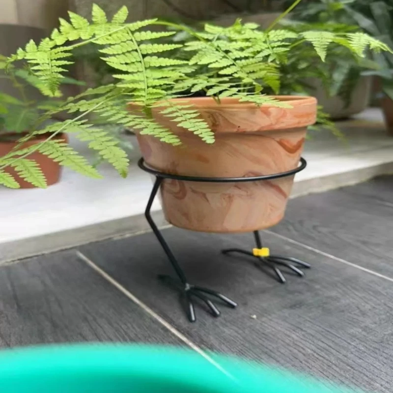 Creative Supports Ironwork Chicken Claw Flower Pot Supports Modern Simple Miniature Plant Cages Garden Supplies Accessories
