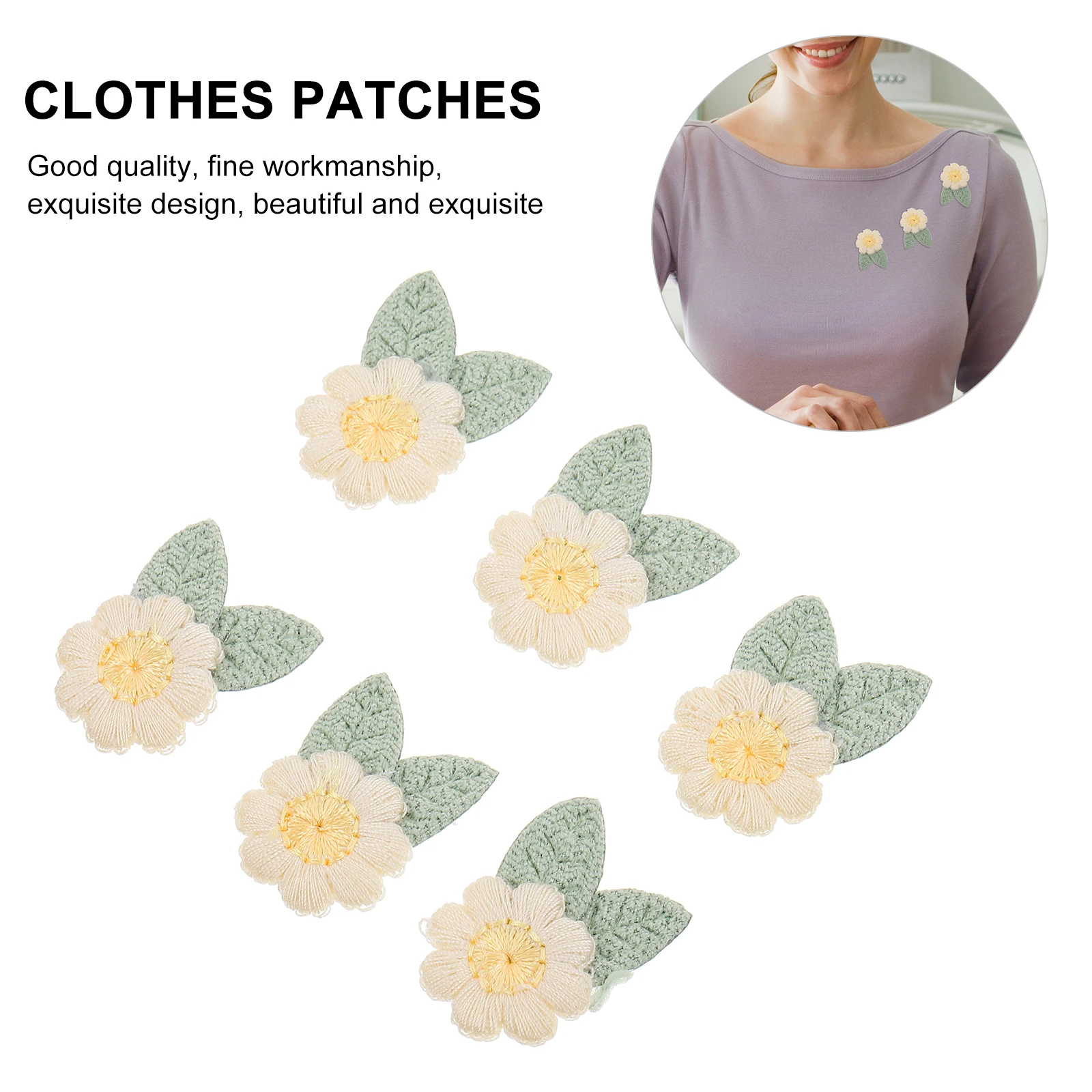 

10 Pcs Embroidered Flower Accessories Sewing Clothing Embroidery Patches Sticker Diy Applique Clothes