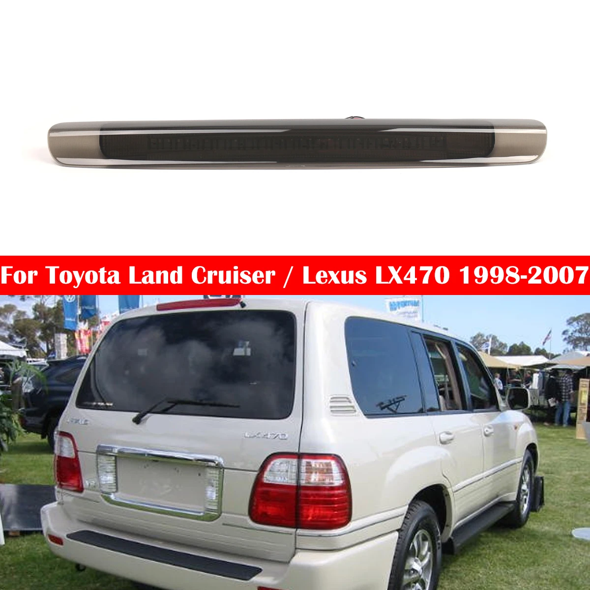 High Position Brake Light Black Rear Taillight Brake Light For Toyota Overbearing FJ100/LX470(1998-2007) 81570-60061,81570-60060