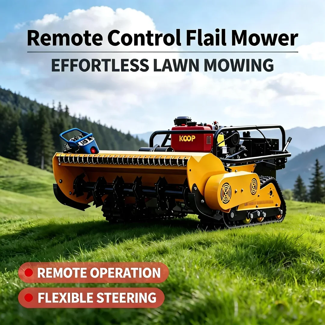 

Customized Crawler Remote Control Flail Lawn Mower 800-1000mm Cutting Self-Propelled All Terrain Commercial Home