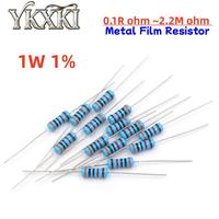 50PCS 1W 1% Metal film resistor 0.1R ~2.2M 1R 2R 10R 22R 47R 100R 330R 1K 4.7K 10K 22K 47K 100K 330K 470K 2 10 22 47 100 330 ohm