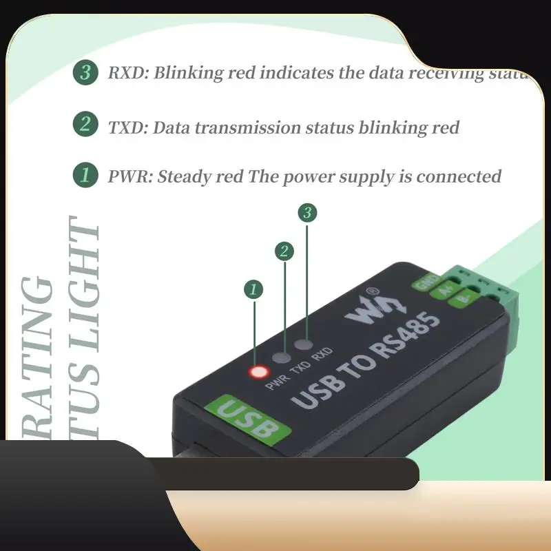 

Waveshare USB To RS485 Serial Converter RS485 Communication Module 300-921600Bps Built-In ESD Protection Circuit-T44C