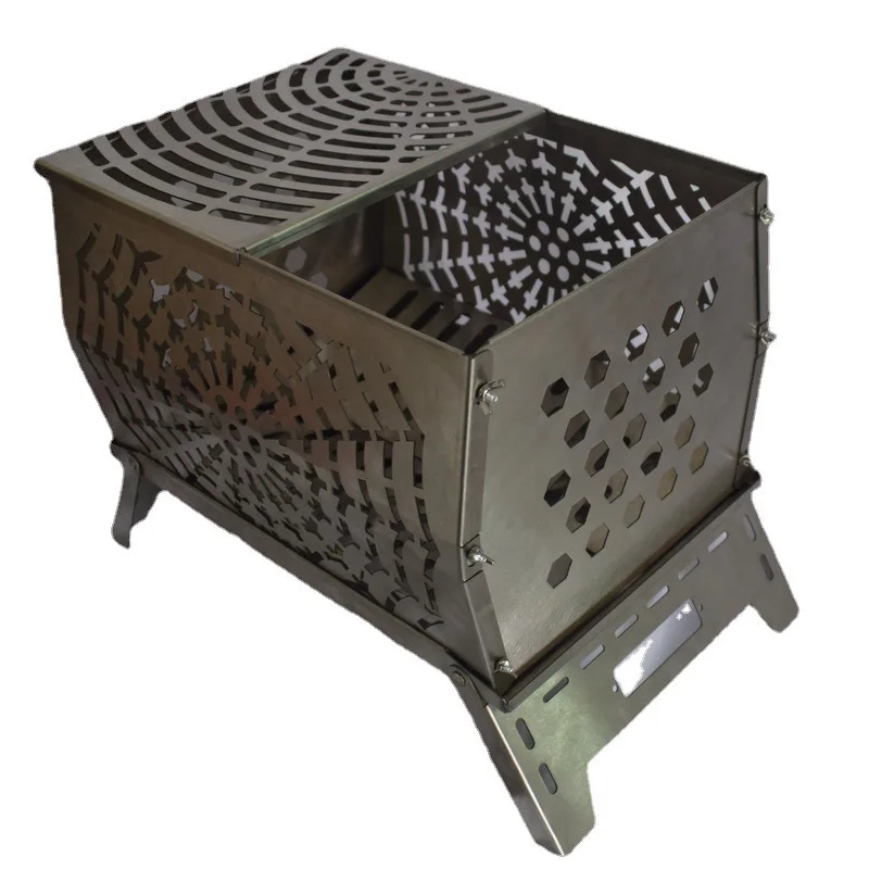 

New Stainless Steel Fire Burning New Type Fire Burning Box Firewood Household Rental Fire Table Split Folding New Bonfire Table