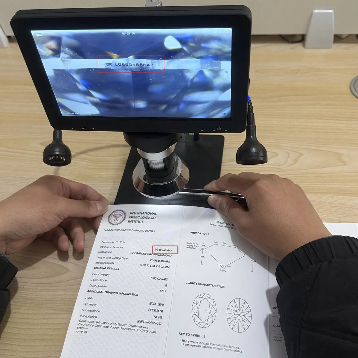 قطع بيضاوية كبيرة مختبر نمت الماس DEF 5.0-8.0ct الماس فضفاض CVD/HPHT VVS1 IGI شهادة الماس للمجوهرات الجميلة المصنوعة