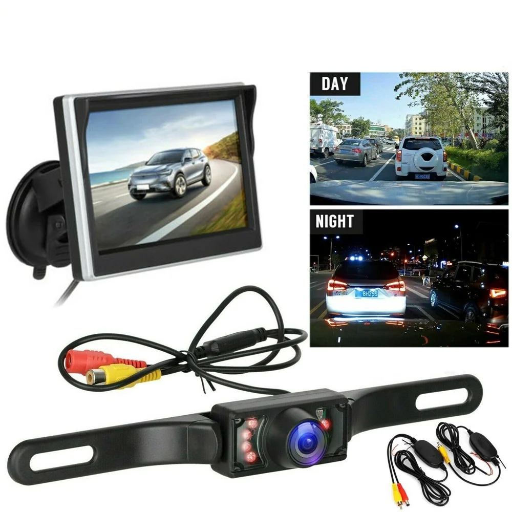 Car Rear View Mirror Monitor With Camera For Vehicle Parking 5 inch Screen Rear View Mirror Camera For HD Reversing Camera