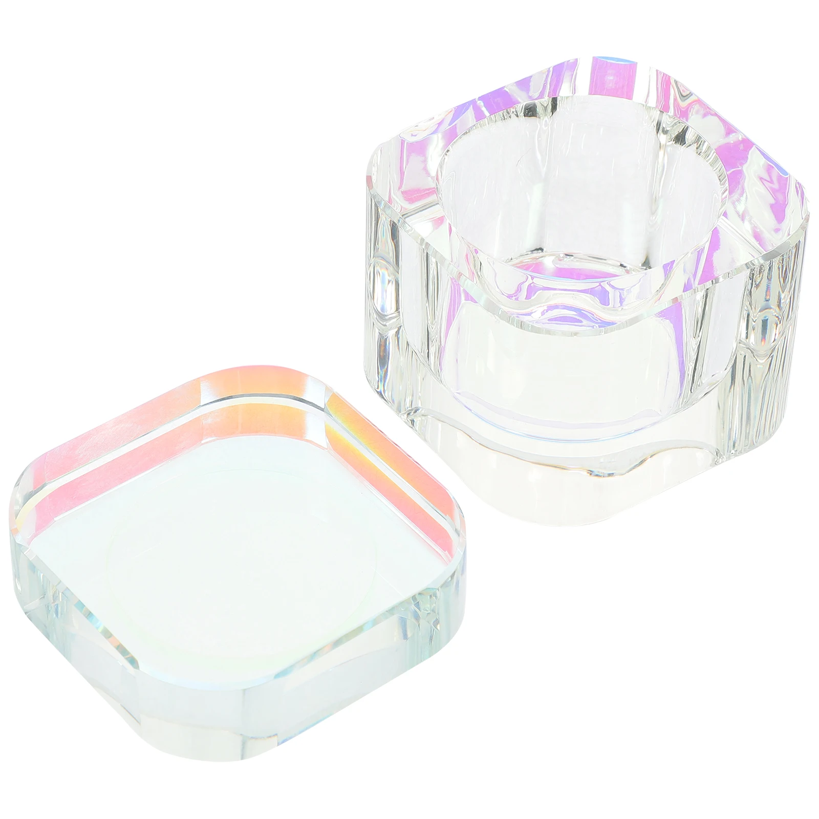 Crystal Glass Nail Dish Manicure Nail Cup Nail Dappen Dish Nail Dish Cup Nail Liquid Cup with Lid