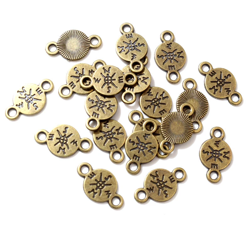 40pcs 16x9mm Charms Compass Antique Making pendant fit,Vintage Bronze Tibetan DIY Jewelry Accessories for Bracelet Necklace view 3