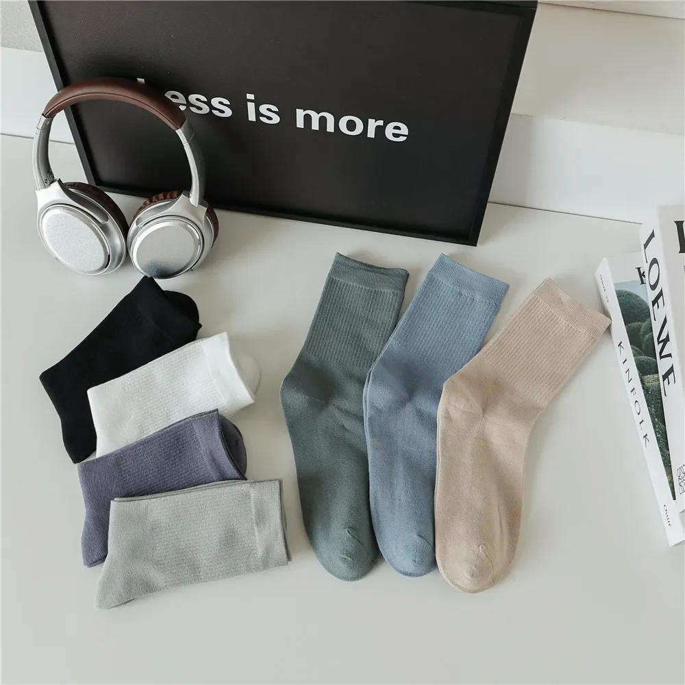 10pr Autumn Men's Socks Business Socks Formal Socks Black Long Socks Cotton Pure Suit Tube Socks Cotton Full Socks Tide