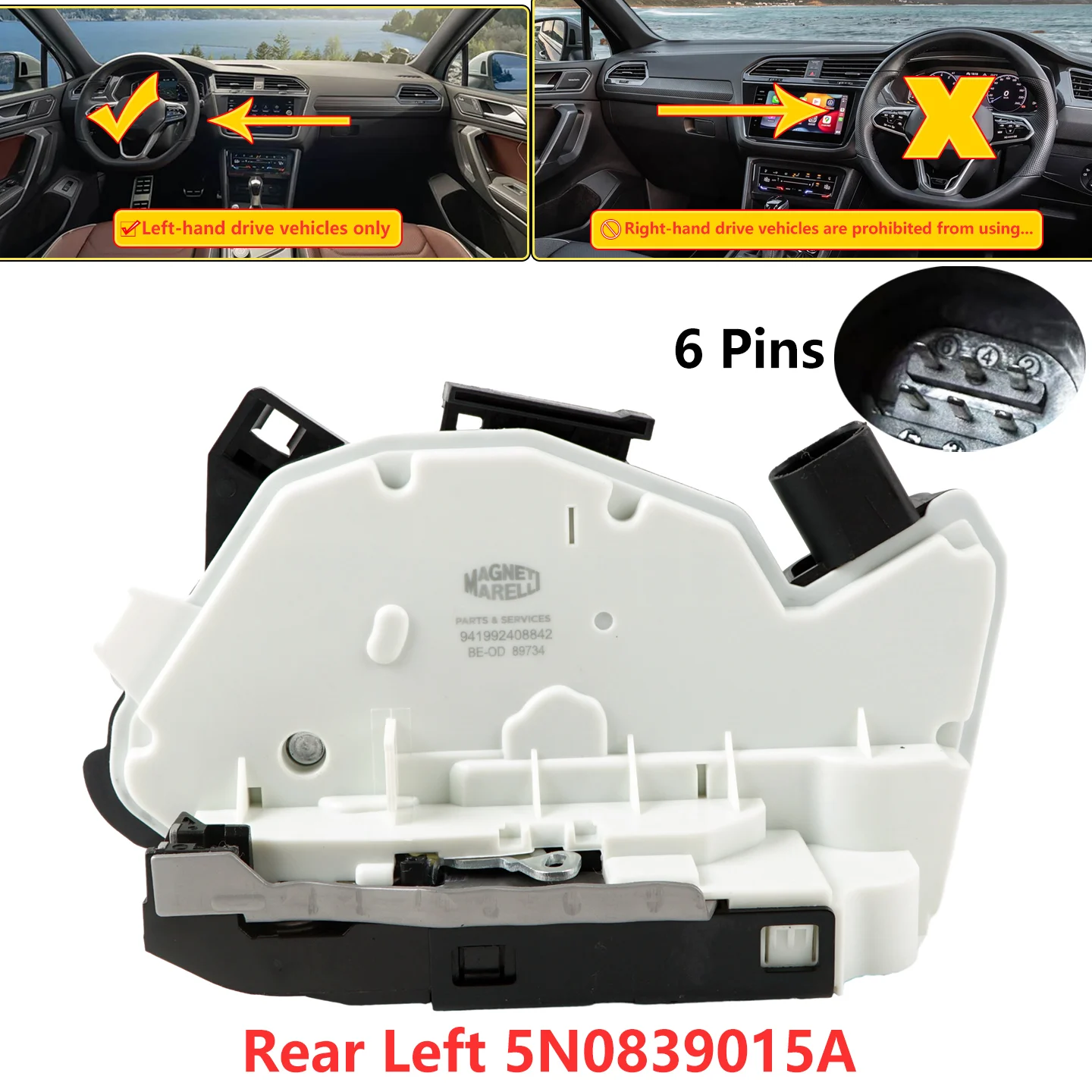 1 Stück 5N1837015A 5N1837016A Hochwertiger Türschlossantrieb für VW Amarok Scirocco Passat CC Tiguan für Skoda Superb Fabia Ibiza – Detail 4