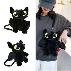 Cartoon Portable Cute Dragon Toothless Backbag Cosplay Black Toothless Cute Lady Plush Doll Bag Small Shoulder Doll Bag Outdoor