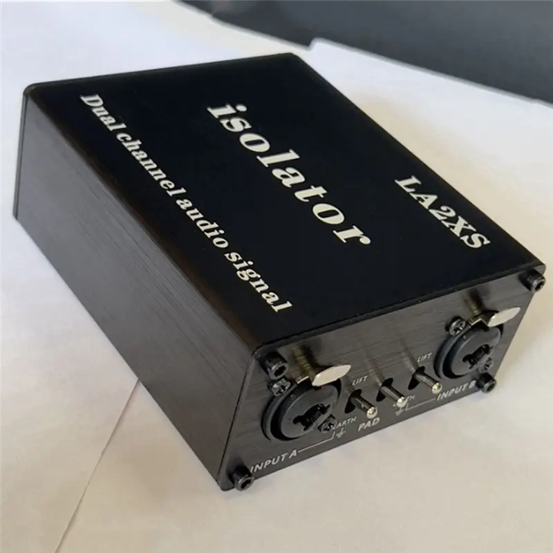 Y60A NEW-1Pcs Audio Isolator Noise Reduction Filter Eliminates Current Noise Dual-Channel 6.5 XLR Mixer Audio Isolator LA2XS