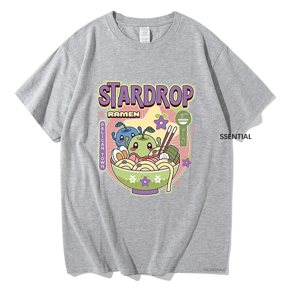 Anime Stardew Valley T Shirt Vintage Tops Junimos Ramen Men/Women Aesthetic T-Shirt Unisex High Quality Tees Kawaii Shirt