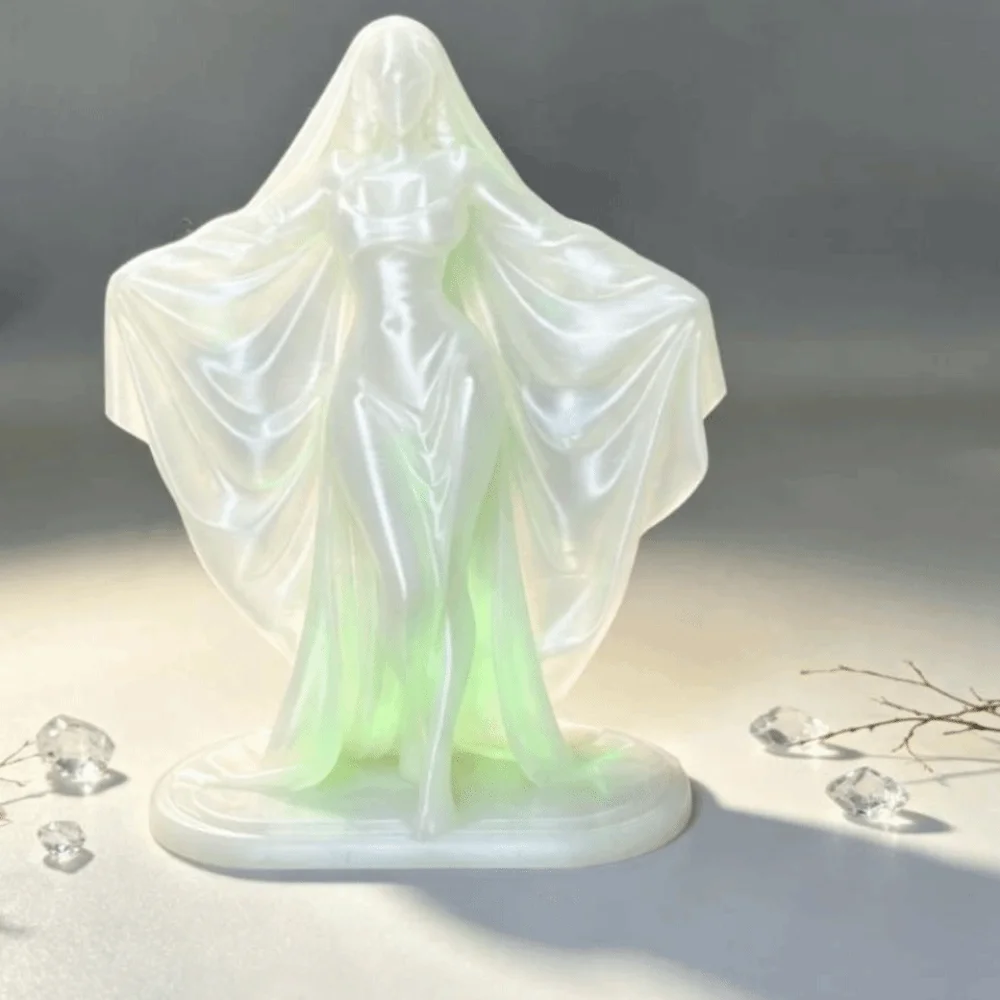 Luminous Desktop Ornaments 3D Printed Decorations Goddess Figure Character Model Mysterious Deity Sculpture Office