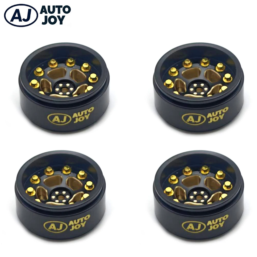  AUTO JOY 3.6mm Brass Offset Beadlock Wheel Rims 0.7'' 20mm Outer Diameter for AXIAL SCX30 Ford Bronco Jeep 4X4 Upgrade Parts