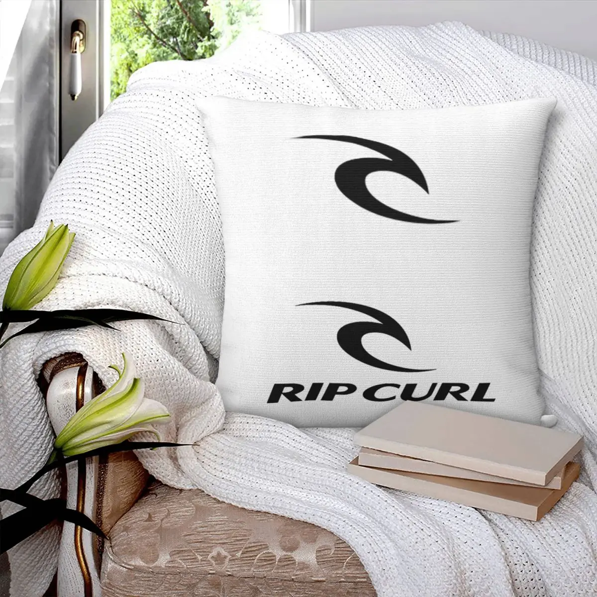 Fronha quadrada com logotipo Rip Curl, capa de almofada, poliéster decoração, conforto jogue travesseiro para casa sala