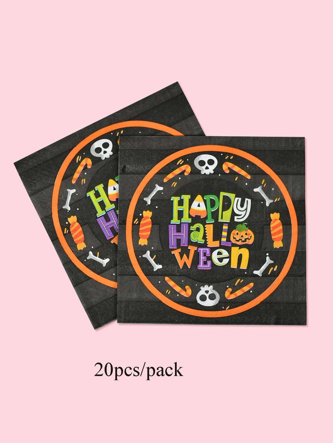 20pcs Halloween circle picture napkin, Halloween party napkin ornament, party party napkin ornament