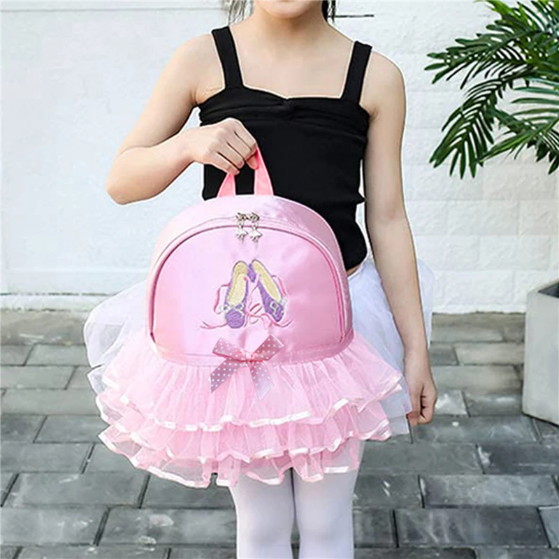 Pink Dance Bag Children\'s Schoolbag Dance Bag Dance Bag Training Class Ballet Shoulder Bag Casual Multifunctional Girls