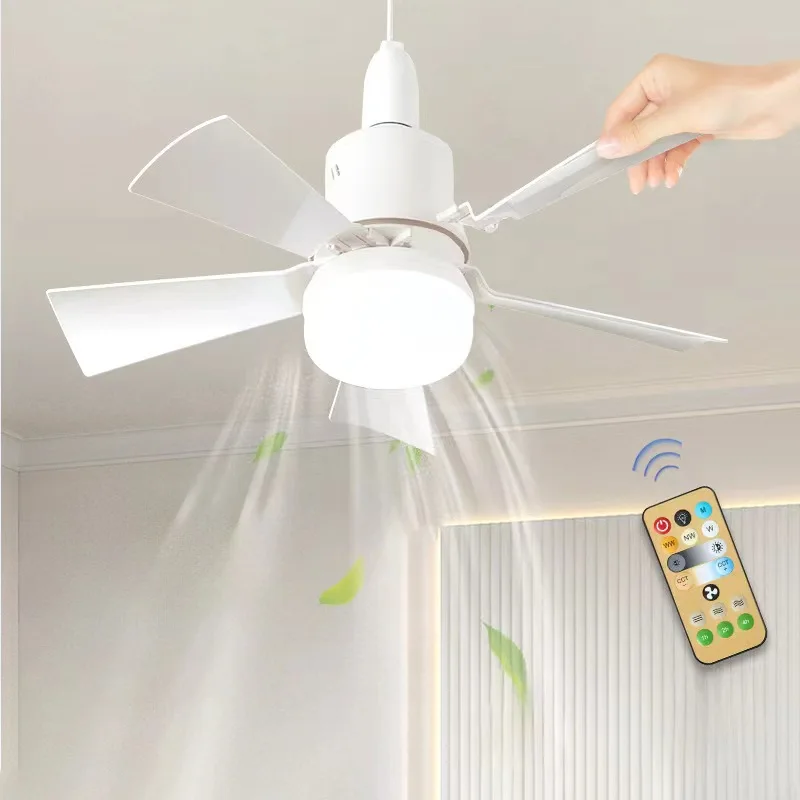 

Ceiling Fans with Lights and Remote Control 3 Colors Dimmable 3 Speeds, Timing Memory Function for Bedroom Living Room White 30W