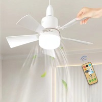 Ceiling Fans with Lights and Remote Control 3 Colors Dimmable 3 Speeds, Timing Memory Function for Bedroom Living Room White 30W