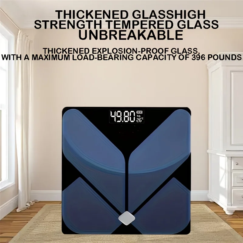 ميزان حمام رقمي عالي الدقة بوزن 400 رطل | شاشة LCD بإضاءة خلفية مع شاشة درجة حرارة ذكية | تعمل بالبطارية | استخدام المنزل/الحمام/النوم #2