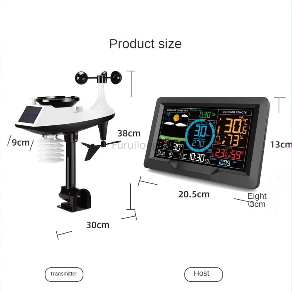 Multifunctional Weather Station Temperature Humidity Meter Wind Direction Detection Weather Forecast Clock