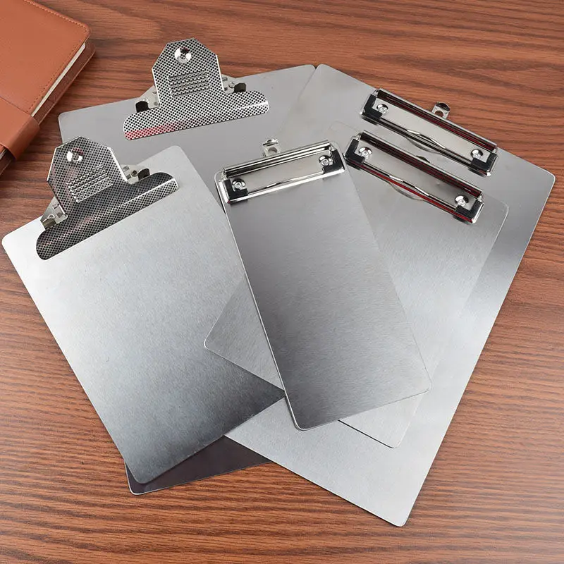 A3 clipboard stainless steel metal file board clip bill writing pad menu used for restaurant hotel