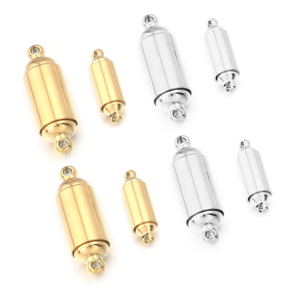 1 Stück Edelstahl Starke Magnetverschlüsse Magnet-Endverschluss Verbinder für DIY Lederband Armbänder Halsketten Schmuckherstellung