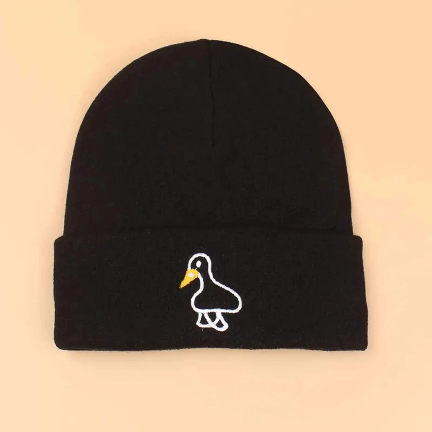 

Duck Knit Hat Fashion Woolen Hat with Embroidery - Hip-hop Cap for Cold Weather Bonet silk Bonnet silk Hooded hair dryer Hats