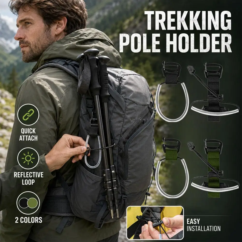 Professional Outdoor Camping Trekking Poles with Fixed Rope Non Detachable Bundling Backpack Accessories Fixed Type