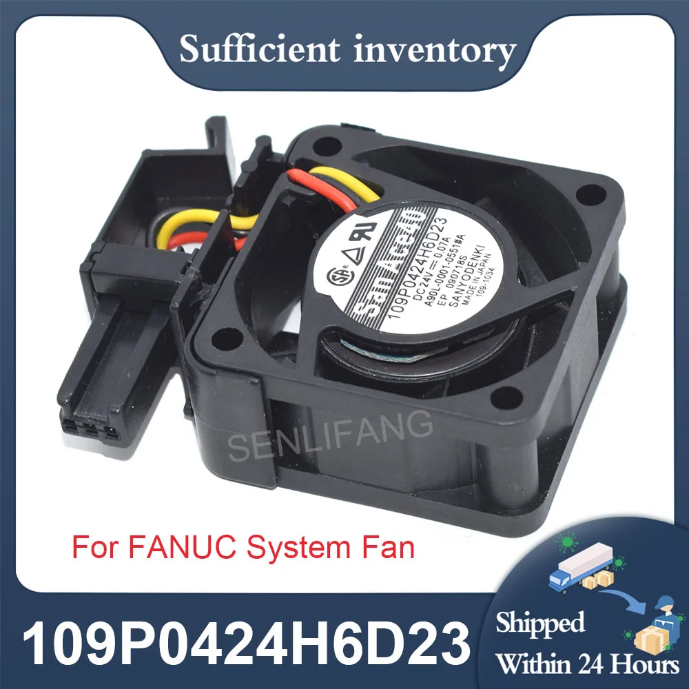 

109P0424H6D23 40MM Square Fan New For FANUC System Cooling A90L-0001-0551#A 40*40*20MM DC24V 0.07A