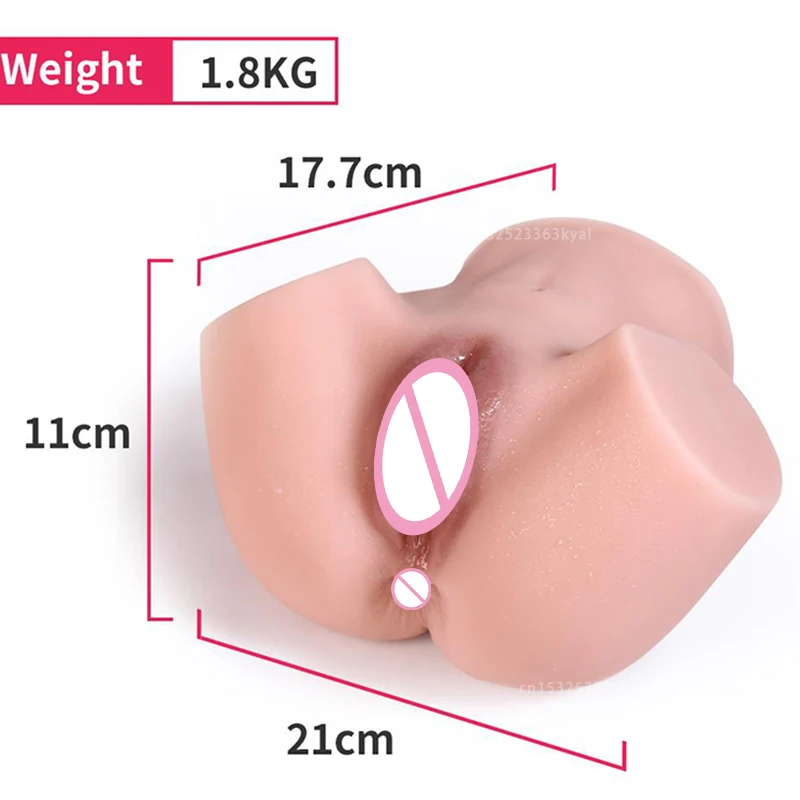 Male Masturbator Vibration Voice Silicone Big Ass Real Pussy Anus Double Channels Sex Doll Sex Toys for Men Vagina Masturbation