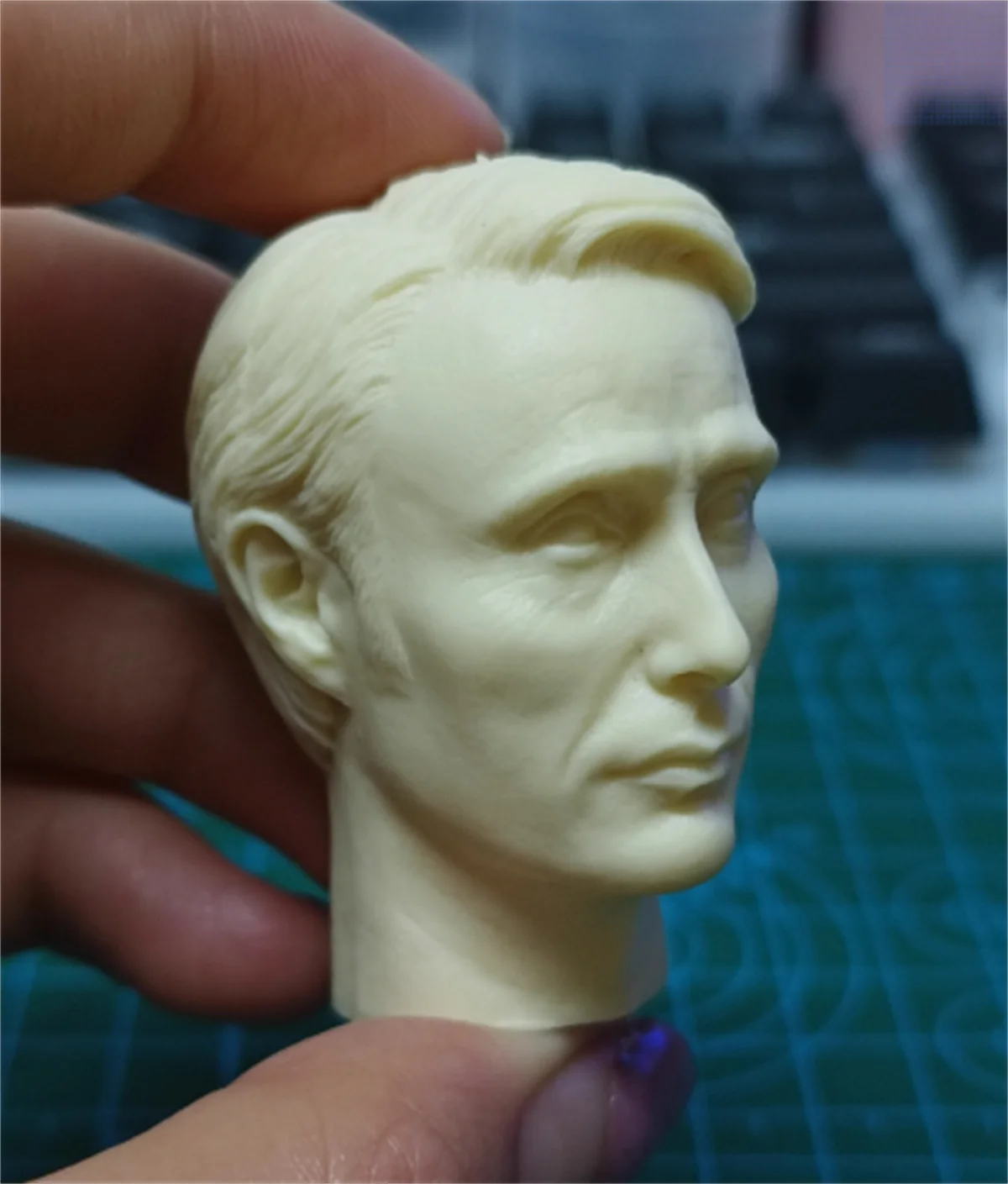 Mads Mikkelsen 1/6 Scale Male  Head Sculpture Carving 1:6  Actor Singer Unpainted Model Fit 12''  BJD Action Figure  Toys