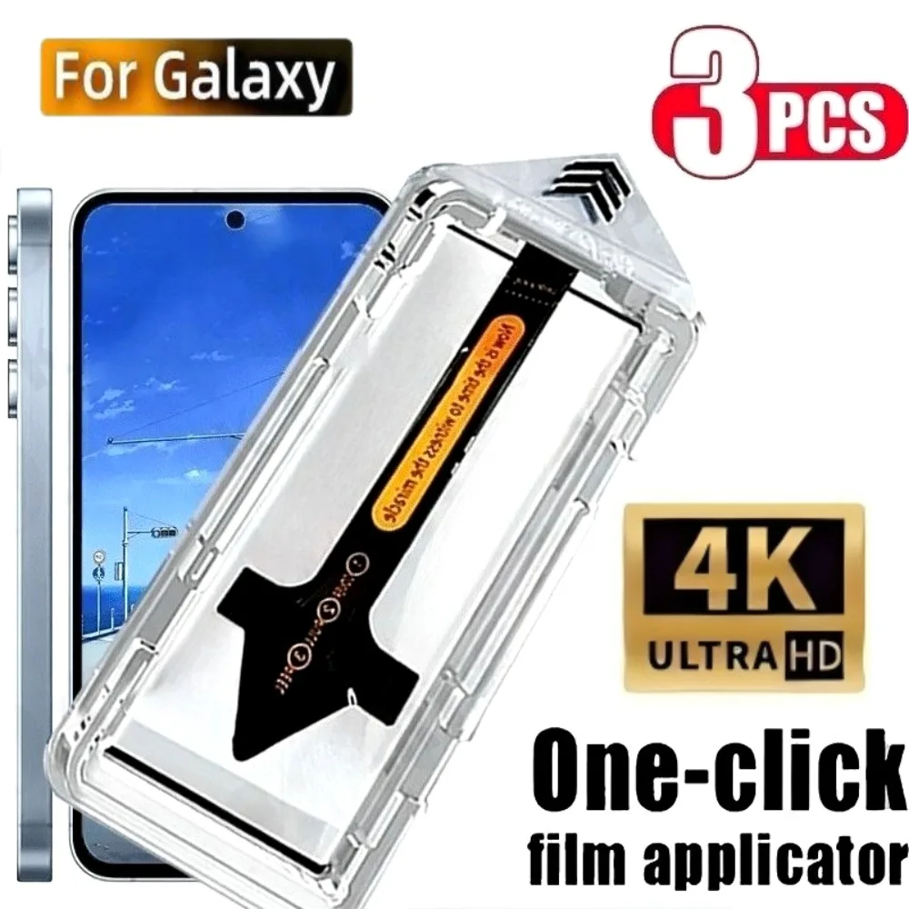 

3 шт. ультра прозрачная защитная пленка для экрана для Samsung Galaxy S25 S24 S23 Ultra S22 S21 Plus S24 S23 S21 FE, легко устанавливаемое стекло без пыли
