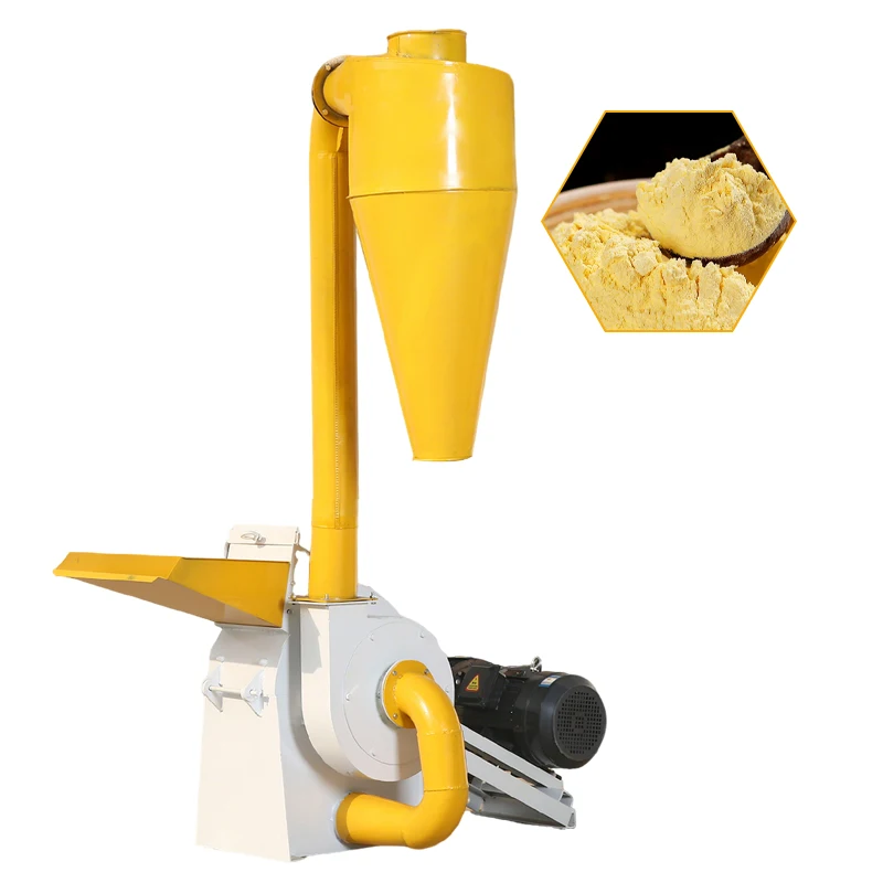 Molino de harina de maíz eléctrico, fresado de granos diésel, alimentación para aves de corral, espiga de maíz