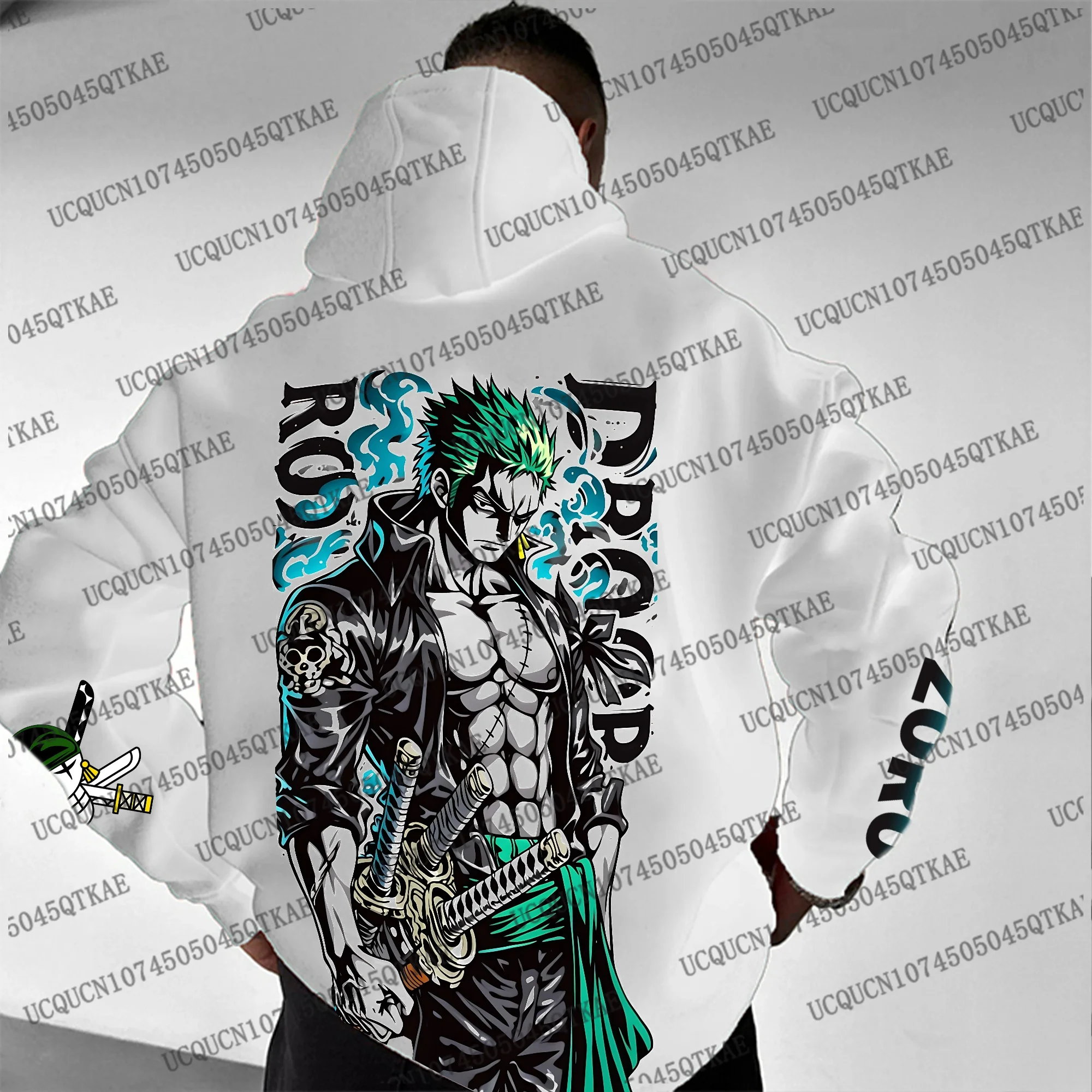Jesienno-zimowe bluzy z kapturem dla mężczyzn i kobiet Cosplay Bluzy z kapturem ONE PIECE ZORO Anime Bluza Moda Bandai Cosplay Odzież