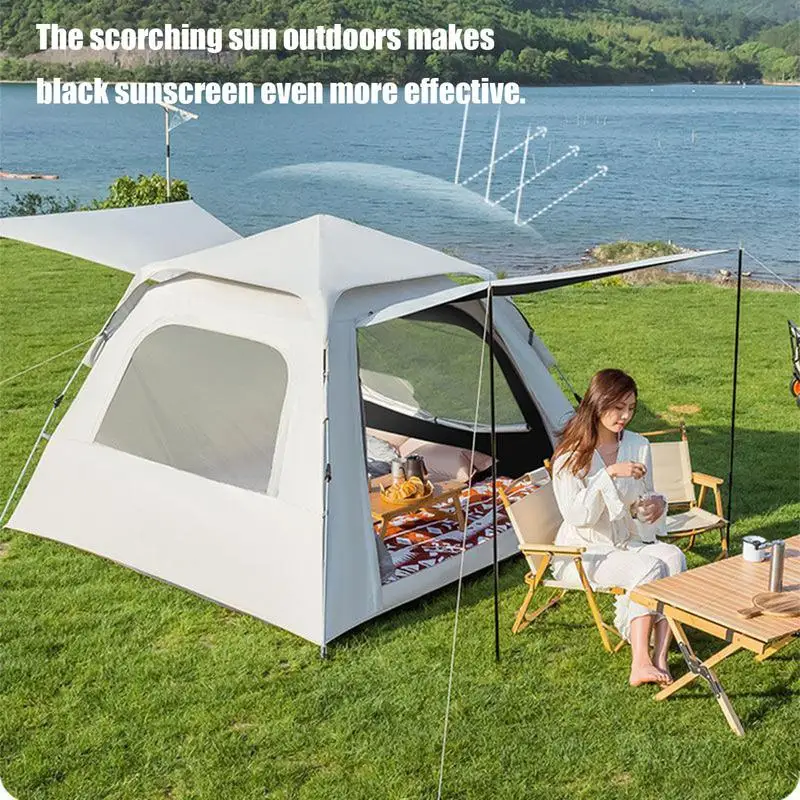 UV Protection Tent Leisure Outdoor Camping Rainproof Tent Portable Easy Set Up Rainfly Removable Tent Ventilated For Family