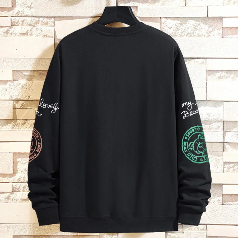 Extra large men spring autumn new item cartoon casual loose round neck pullover plus fat long sleeved sweatshirt 200kg 15xl