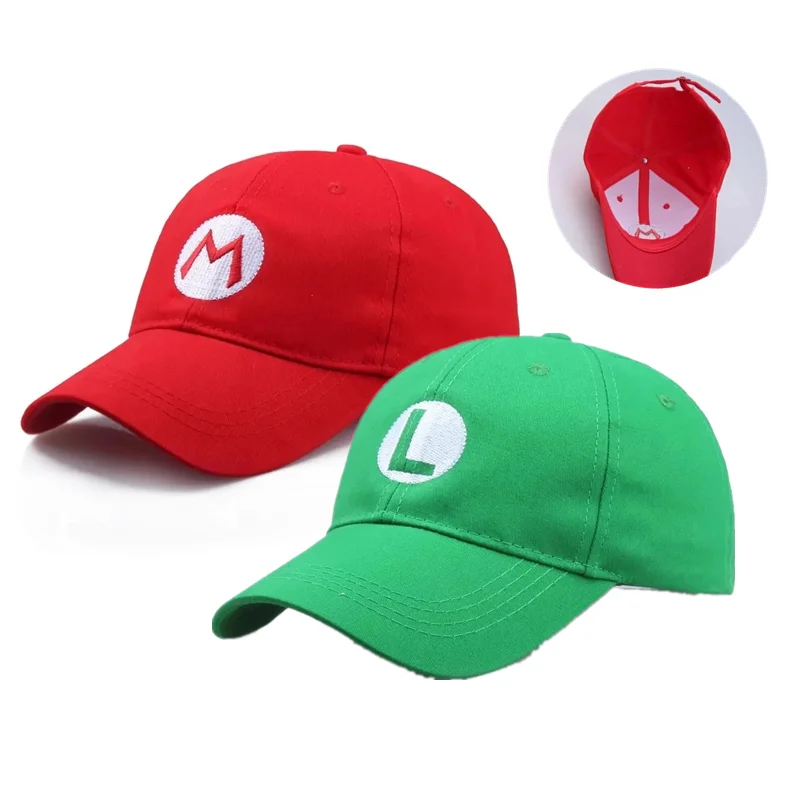 Anime Super Luigi Bros Sun Hat Adjustable Game Cartoon Hats Cosplay Accessories Baseball Cap Prop