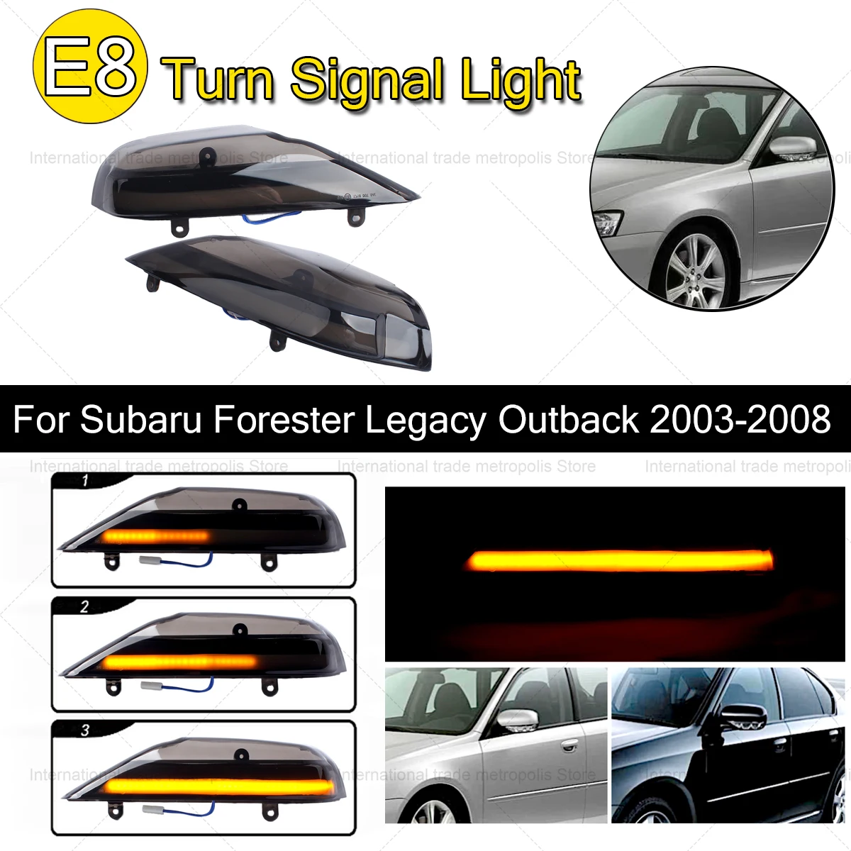 

Car Dynamic Blinker LED Light For Subaru Forester Side Mirror Blinker Indicator For Subaru Outback Legacy 2003-2008