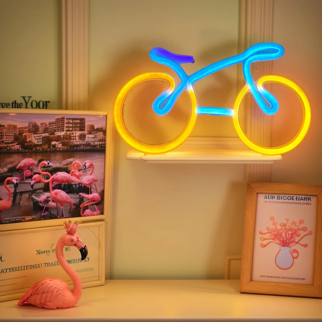 1 قطعة دراجة شكل لعبة غرفة نوم الديكور Led ضوء النيون الحديثة ديكور المنزل الفن أو تعمل بالبطارية (البطارية غير المدرجة)