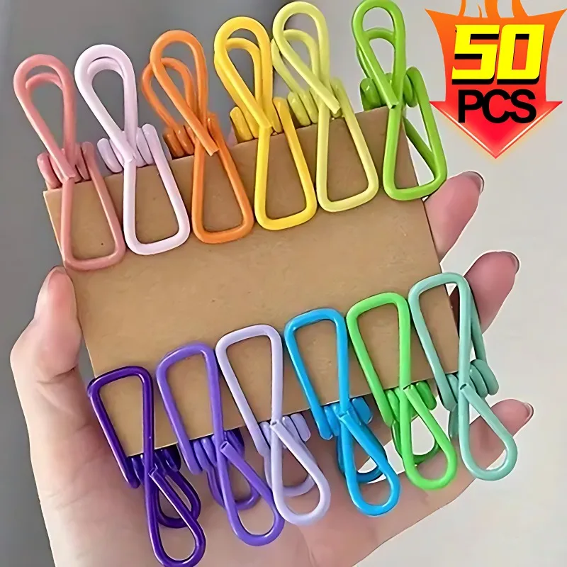 

50/1pcs Colorful Portable Bag Sealing Clip Mini Clothespins Food Snack Seal Sealing Storage Clips Metal Clamp Kitchen Supplies