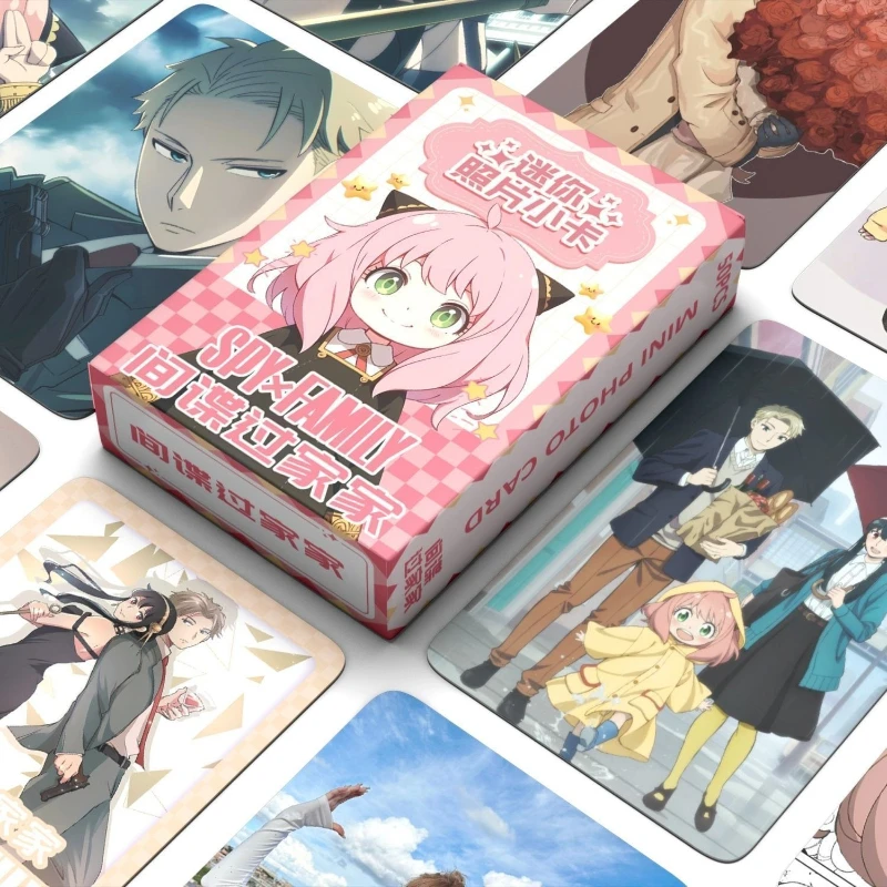 Nieuwe SPY × FAMILY Anya Forger Laid Laser Card High Color Value Anime Cartoon Printing Student Postcard Polyaroid Collection Card
